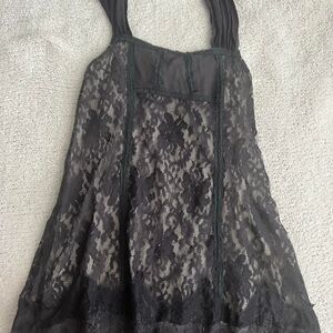 American-vintage Women's Black and Navy Dress